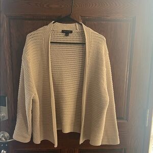 Women's Cream Open-Front Sweater